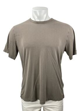 Aman Natural Dye Men's Beige Crewneck Basic Short Sleeve T Shirt Tee Top Size M